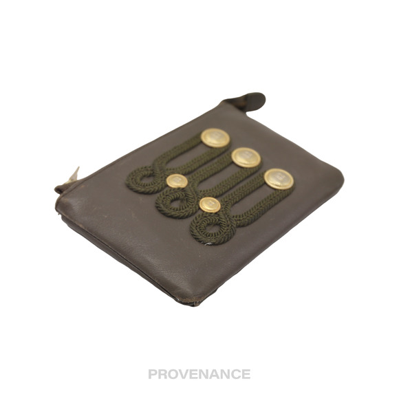 🔴 Balmain Cles Zip Pouch Wallet - Olive Leather - Picture 6 of 8